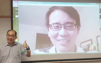 Guest lecture was done via Google Hangouts