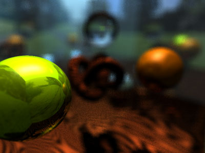 DOF render with: Focal Length = 2, Aperture Size = 64, Rays = 16 