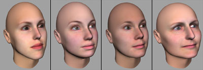 4 out of the 20 face samples collected using FaceGen Modeller 