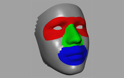 Segmenting the face for independent morphing of each prominent face feature