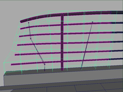 Deforming the railings using FFDs and smooth bind